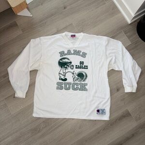Vintage Champion Eagles Go Eagles Rams Suck XXL 52 Football Shirt